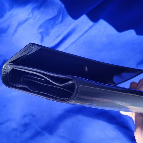 Prada Vintage Slate Gray Patent Leather Envelope Wallet - Picture 7 of 14